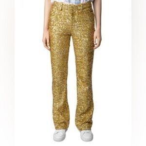 Zadig & Voltaire Gold Straight Leg Pants
